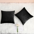 thumbnail image 3 of Unique Bargains 2-Pack Solid Velvet Decorative Throw Pillow Covers Black 16"x16", 3 of 7