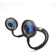 GoldTech Hanging Neck Fan Wearable Mini USB Dual Fans Rechargeable for Indoor, Outdoor