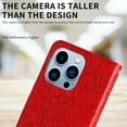 thumbnail image 2 of for iPhone 14 Pro Max 2022, iPhone 14 Pro Max Case, Sun Pattern Embossed PU Leather Magnetic Flip Cover Card Holders Hand Strap Wallet Purse Case for iPhone 14 Pro Max 2022 [6.7 Inch],Red, 2 of 11
