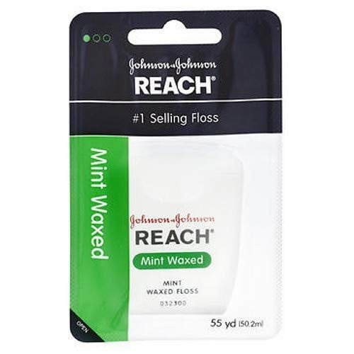 REACH Mint Waxed Floss 55 Yards (Pack of 4)