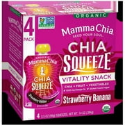 Mamma Chia Vitality Snack, Organic, Strawberry Banana, 3.5 Ounce (Pack of 2)