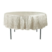 Your Chair Covers - 90 Inch Round Crinkle Taffeta Tablecloth Ivory