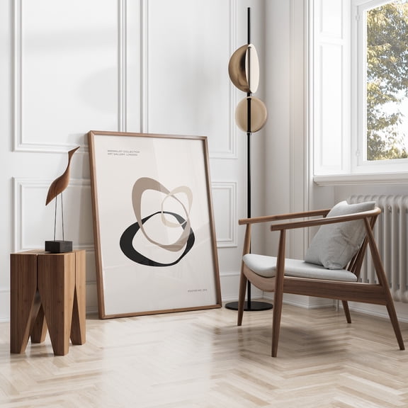 Neutral Minimalist Abstract Wall Decor Poster, Unframed Paper Poster 8x10in