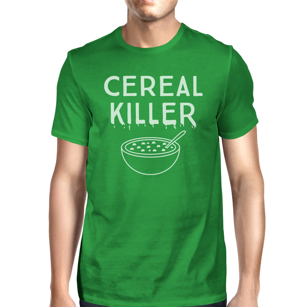 Cereal Killer TShirt Mens Green Funny Graphic Halloween Tee Shirt