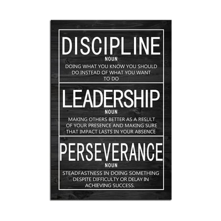 The Discipline of Leadership Canvas Art Perseverance Motivational Poster for Office and Home Inspirational Framed Wall Art for Living Room and Workspace