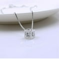 thumbnail image 2 of 925 Sterling Silver Diamond Pendant Necklace Halo Solitaire Cubic Zirconia Ladies Necklace, 2 of 5
