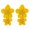 Yellow, variant on 1 Pair Women Earrings Flower Shape Double Layers 5 Petals Contrastn Color Lady Ear Jewelry