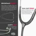 thumbnail image 6 of MDF Acoustica Lightweight Stethoscope for Doctors, Nurses, Students, Home Health Use, Adult, Dual Head, Grey Tube, Silver Chestpiece-Headset, MDF747XP12 Silver - Grey, 6 of 9
