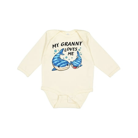 

Inktastic My Granny Loves Me- Whale Shark Gift Baby Boy or Baby Girl Long Sleeve Bodysuit