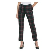 TOMMY HILFIGER $89 Womens New Green Plaid Zippered Straight leg Pants 2 B+B