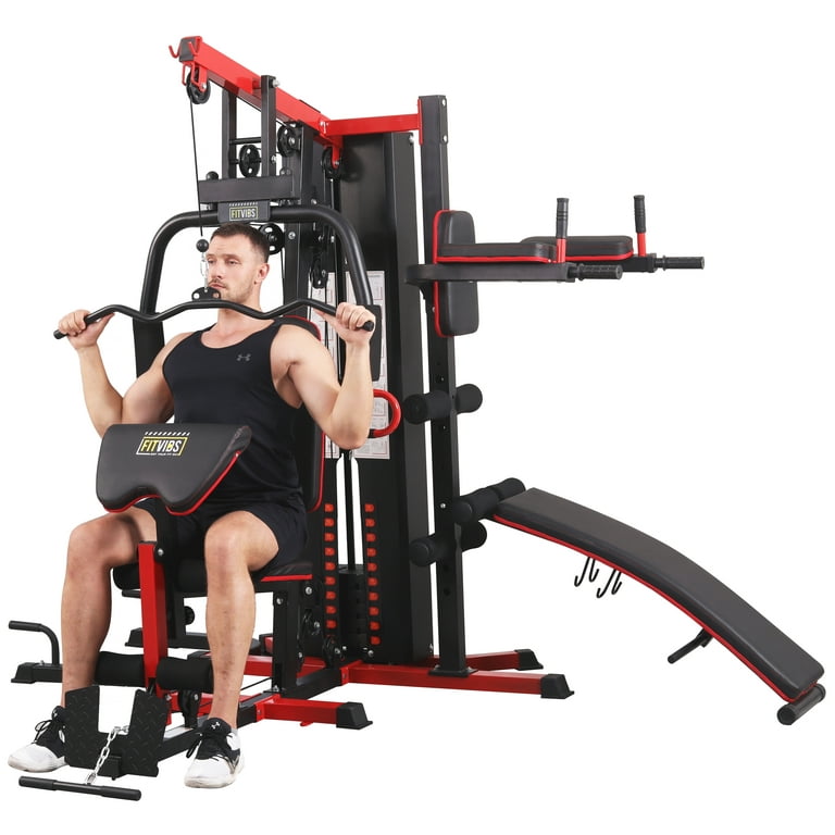 Fitvids LX900 Home Gym System Workout Station with 330 Lbs of Resistance, 122.5 Lbs Weight Stack, Station, Comes with Installation Instruction Video, Ships in 7 Boxes - Walmart.com