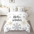 thumbnail image 2 of jejeloiu Hallo Winter Bedding Comforter Set 7pcs,Christmas Snowflake Queen Bedding Sets,Happy New Year Queen Sheet Sets For Boys Kids,Breathable Home Decor, 2 of 8