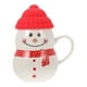 thumbnail image 1 of 1 Juego de Taza de Cerámica con Tapa de Muñeco de Nieve de Dibujos Animados, Adorno de Muñeco de Nieve, 1 of 6