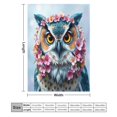 thumbnail image 2 of NIANHE Owl, flower crown blanket, comfortable and soft, warm casual blanket, printed design, winter sofa dormitory home decoration, must-have travel product. Size is 30x40 inches., 2 of 5