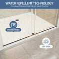thumbnail image 3 of 56–60" W × 78" H Double Sliding Frameless Shower Door, 3/8" (10 mm) SGCC-Certified Tempered Glass, Matte Black Finish, 3 of 12