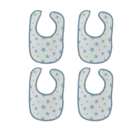 4-Pack Full of Star Baby Bibs - Blue