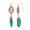 Green, variant on 1928 Jewelry Icicle Drop Oval Filigree Crystal Accent Drop Earrings