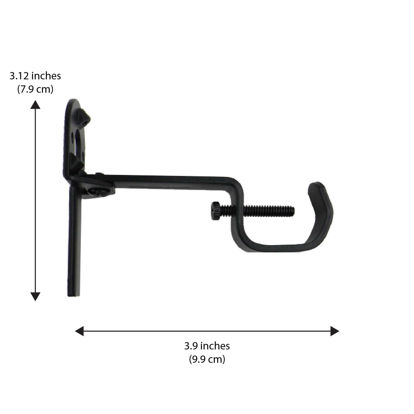 Mainstays SwiftSet No Drill Black 1/2" to 1" Diameter Curtain Rod Brackets, 2 Count