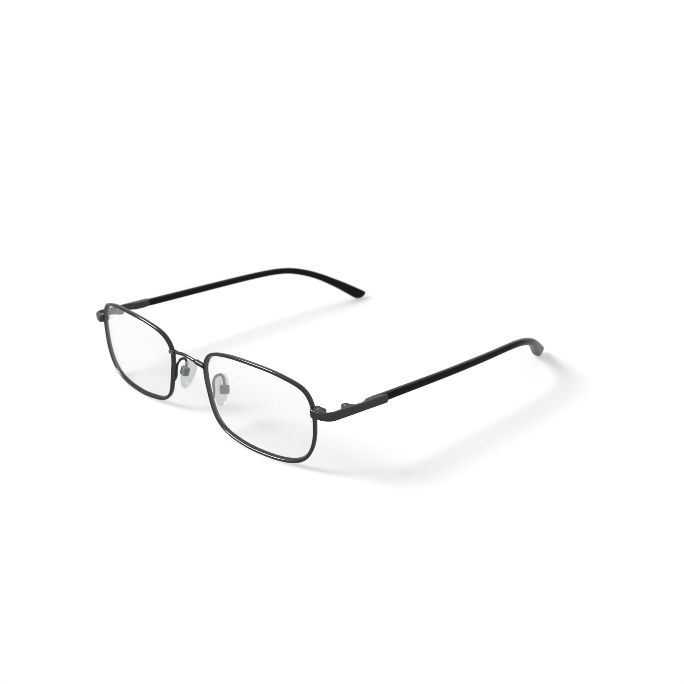 TiFlex Men's T1552 Rectangular Prescription Eyeglasses with Case, Dark Pewter