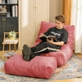 thumbnail image 2 of Hmlinktt Comfy Bean Bag Chair with Ottoman – Memory Foam Bean Bag Sofa & Footstool for Living Room, Bedroom & Apartment, 2 of 9