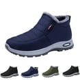 thumbnail image 5 of Xfvqtps Womens Slip on Boots Velvet Ankle Booties Winter Warm Casual Fashion Shoes with Thick Sole Non Slip Dark Blue, 5 of 5