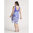 thumbnail image 3 of Time and Tru Women's and Women's Plus Plunge One Piece Swimsuit and Pareo Set, 2-Piece, Sizes XS-3X, 3 of 5