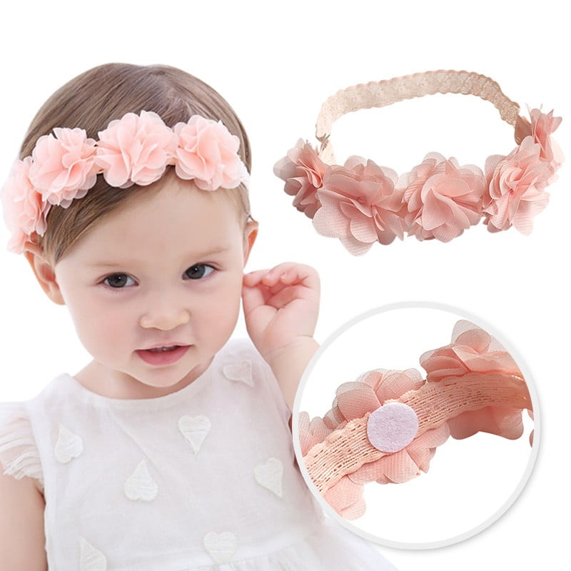 10PCS Baby Girl toddlers hairband Hair Bows Clips with elastic headbands new~ 