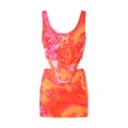 thumbnail image 4 of VISgogo - Conjunto de 2 piezas de verano para mujer, con estampado de moda, con cremallera trasera, corsé y minifalda VISgogo moda, 4 of 9