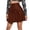Brown, variant on Riforla Leather Mini Skirt Women Fashion Pleated High Waist Short Solid Pu Skirt Women's Skirts Navy XL