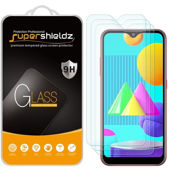 [3-Pack] Supershieldz for Samsung Galaxy M01 Tempered Glass Screen Protector, Anti-Scratch, Anti-Fingerprint, Bubble Free