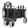thumbnail image 6 of NIGSQJB Fishing Cart with Rod Holders, 500lbs Capacity Collapsible Beach Wagon with 9" All-Terrain Wheels & Multiuse Bag, Heavy-Duty Steel Frame Utility Cart for Shopping, Camping, Sports, Black, 6 of 18