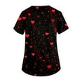 thumbnail image 4 of Womens Valentines Day Scrub Tops Loose Short Sleeve Cute Love Hearts Graphic Scrub Shirts Hoilday V Neck Scrubs Nursing Uniform Medical Nurse Workwear with Pockets Black M, 4 of 5