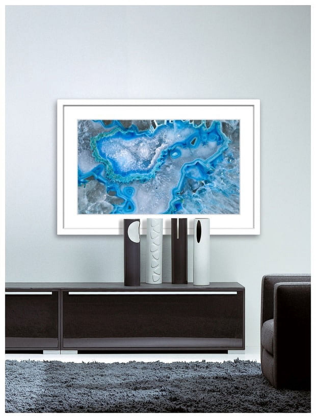 "Aquamarine Crystals" Framed Painting Art Print