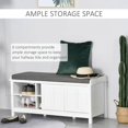 thumbnail image 6 of Yardi Yarda Entryway Shoe Bench Storage Ottoman with Sliding Doors and Padded Seat, Shoe Bench with Adjustable Shelving and 6 Compartments for Indoor, Holds 10 Pairs, White, 6 of 8