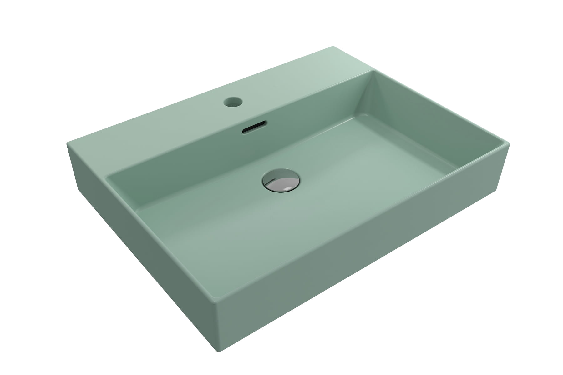 BOCCHI 1376-033-0126 Milano Sink Fireclay 24" 1-Hole + Overflow Matte Mint Green