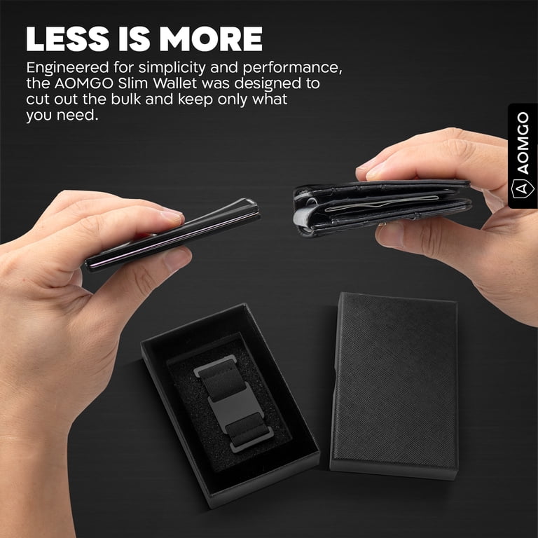 Aomgo Slim Wallet for Men, Carbon Fiber RFID photo 4