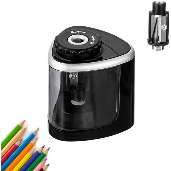 Electric Pencil Sharpener, Automatic Pencil Sharpener, Manual and Electric Sharpening, Battery Powered, Non-Slip, Automatically Stop, Suitable for Office/Home