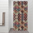 thumbnail image 2 of Orange Ethnic Rhombus Pattern Shower Curtain 36"x72" ,Bathroom Decorative Shower Curtains Set with 12 Hooks,Modern Waterproof Washable Shower Curtain, 2 of 6