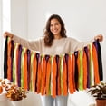 thumbnail image 6 of PSVFUJZ Multicolor Ribbon Garland , Fabric Banner Hanging Decor, DIY Assembled Fall Tassel Streamer for Halloween Thanksgiving Autumn Fireplace Porch Home Party Decoration(Multicolor2), 6 of 9