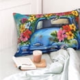 thumbnail image 4 of Yiaed Floral Truck Welcome Print Brushed Microfiber Envelope Pillowcases, Standard,Envelope Closure Pillow Cases(No pillow core)-16"x24", 4 of 6
