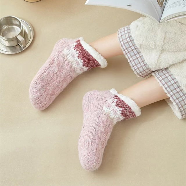 Slipper Socks Soft Slipper Socks With Non Slip Thickening Winter Adult Bottom Glue Warm Socks Warm Fuzzy Socks For Indoor Home