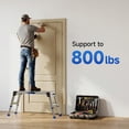 thumbnail image 2 of Loyoda Folding Work Platform, 800 lbs Load Capacity, Aluminum Drywall Stool Ladder, Heavy Duty Work Bench, Non-Slip Feet, Ideal for Washing Vehicles, Cleaning, Painting, Decorating, 2 of 8