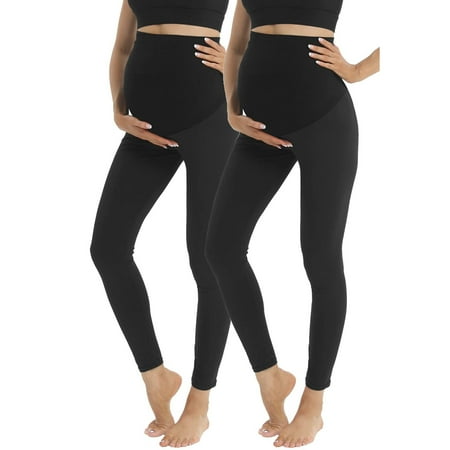 

Yilanmy 2 Pack Women Maternity Leggings with Full Panel Tights Pregnancy Athletic Yoga Pants