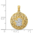 thumbnail image 2 of 14k Yellow Gold Filigree Guardian Angel Necklace Charm Pendant Religious, 2 of 6