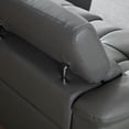 thumbnail image 3 of Oversized Genuine Leather L Shaped Sofa, Modern Electric Control Seat Three-Seater Couch with USB Interface, Power Recliner, Reclining Sectional Sofa with Console& Single Left Recliner, Dark Grey, 3 of 8