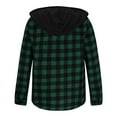 thumbnail image 3 of SYMOID Mens Green Plaid Hooded Shirt - Long Sleeve, Polyester Cotton Blend, Button-Down Front with Chest Pocket & Drawstring Hood, Sizes M-XXXL,Size 3XL, 3 of 6