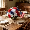 thumbnail image 4 of Patriotic Red White Blue Artificial Flower Bouquet 13.4" Floral Arrangement Indoor Outdoor Home Garden Porch Decor for 4th of July Memorial Day & Veterans Day, 4 of 7