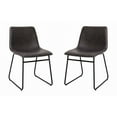 thumbnail image 3 of Flash Furniture Butler Faux Leather Dining Chair, Set of 2, Gray/Black, 3 of 13