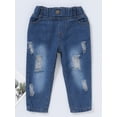 thumbnail image 5 of CARETOO Girls Clothes Outfit Casual Sunflower Pullover Ruffle Top Denim Jeans Pant Cotton Fabric Set, 5 of 8