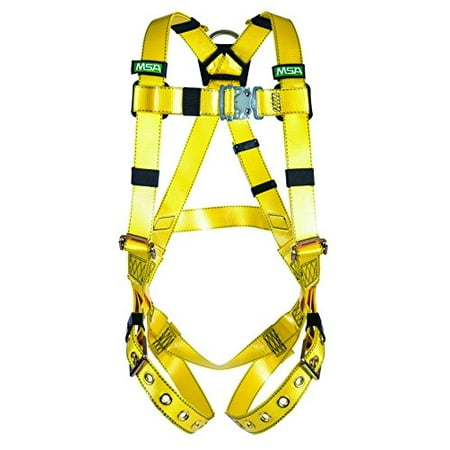 Midi Coated Buckle - MSA 10155873 Gravity Coated Web Harness, Vest-Type, Back D-Ring, Tongue Buckle Leg Straps, Super X-Large Size